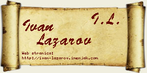 Ivan Lazarov vizit kartica